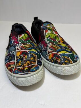 MENS MARVEL COMICS‎ HULK CAPTAIN AMERICA SLIP ON SNEAKERS SHOES SIZE 9